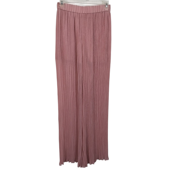 4208) Zara Pale Pink Solid Shade Pleated Feminine Wide Leg Pants Size XS - Picture 1 of 8